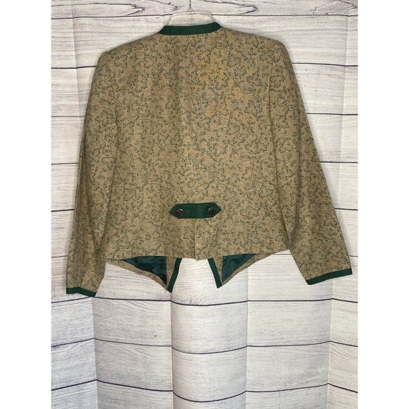 Vintage Trachtenmoden Alpentraum green print blazer size 38 -‎ St. Patrick's Day - Picture 2 of 8